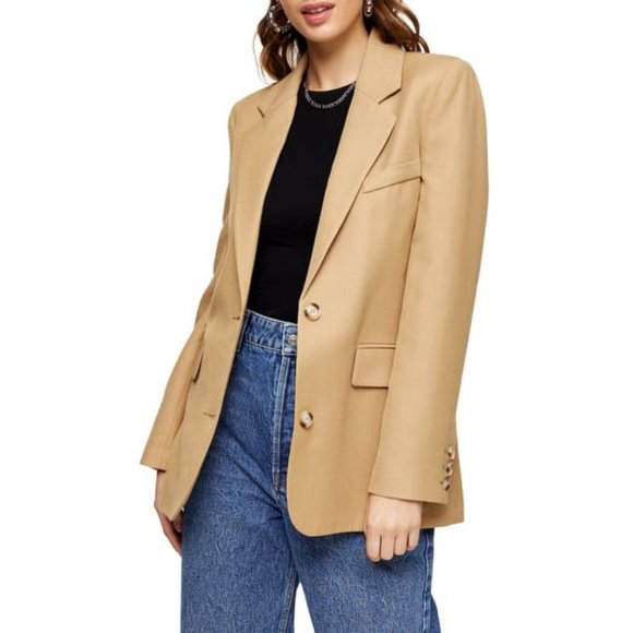 Topshop Jackets & Blazers - Topshop Camel Single Breasted Girlfriend Blazer 4